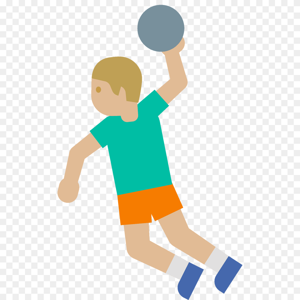 Man Playing Handball Emoji Clipart, Ball, Sphere, Sport, Child Png Image