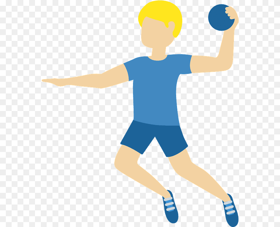 Man Playing Handball Emoji Clipart Running Across Finish Line, Ball, Sport, Child, Boy Png