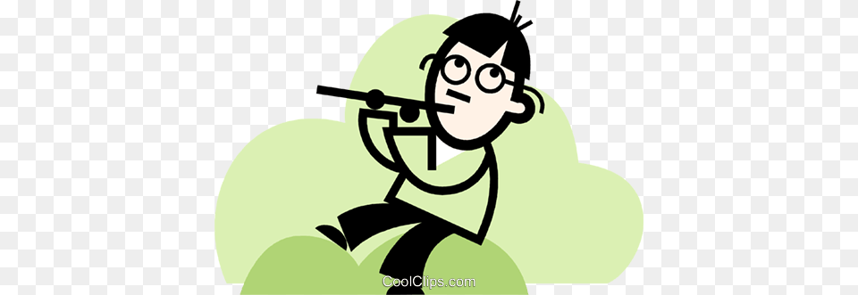 Man Playing The Flute Royalty Vector Clip Art Illustration, Stencil, Baby, Person, Face Free Png Download