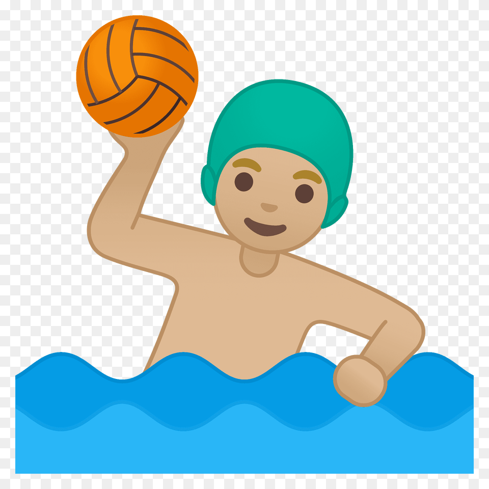 Man Playing Water Polo Emoji Clipart, Clothing, Hat, Cap, Bathing Cap Png Image