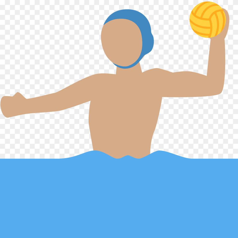 Man Playing Water Polo Emoji Clipart, Bathing Cap, Cap, Clothing, Hat Png Image