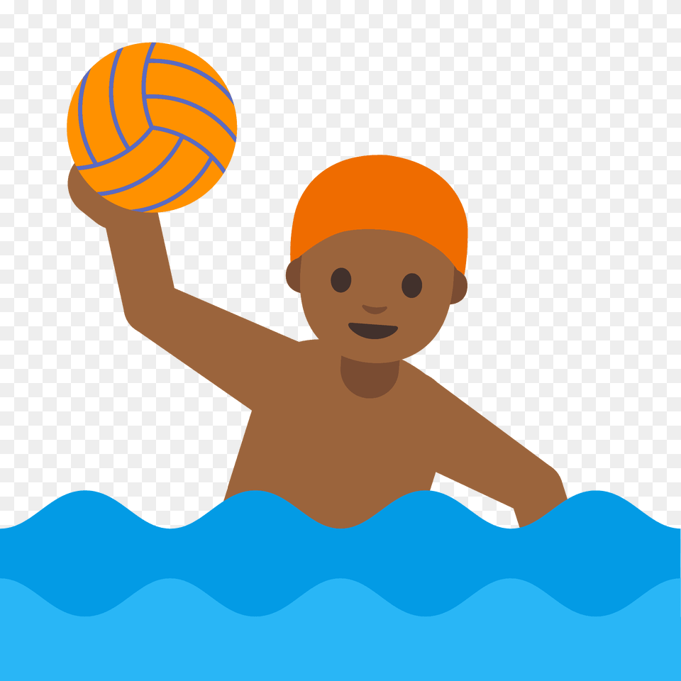 Man Playing Water Polo Emoji Clipart, Water Sports, Swimming, Sport, Person Png Image