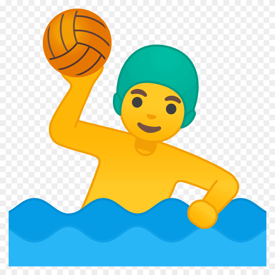 Man Playing Water Polo Emoji Clipart, Cap, Hat, Clothing, Person Png Image