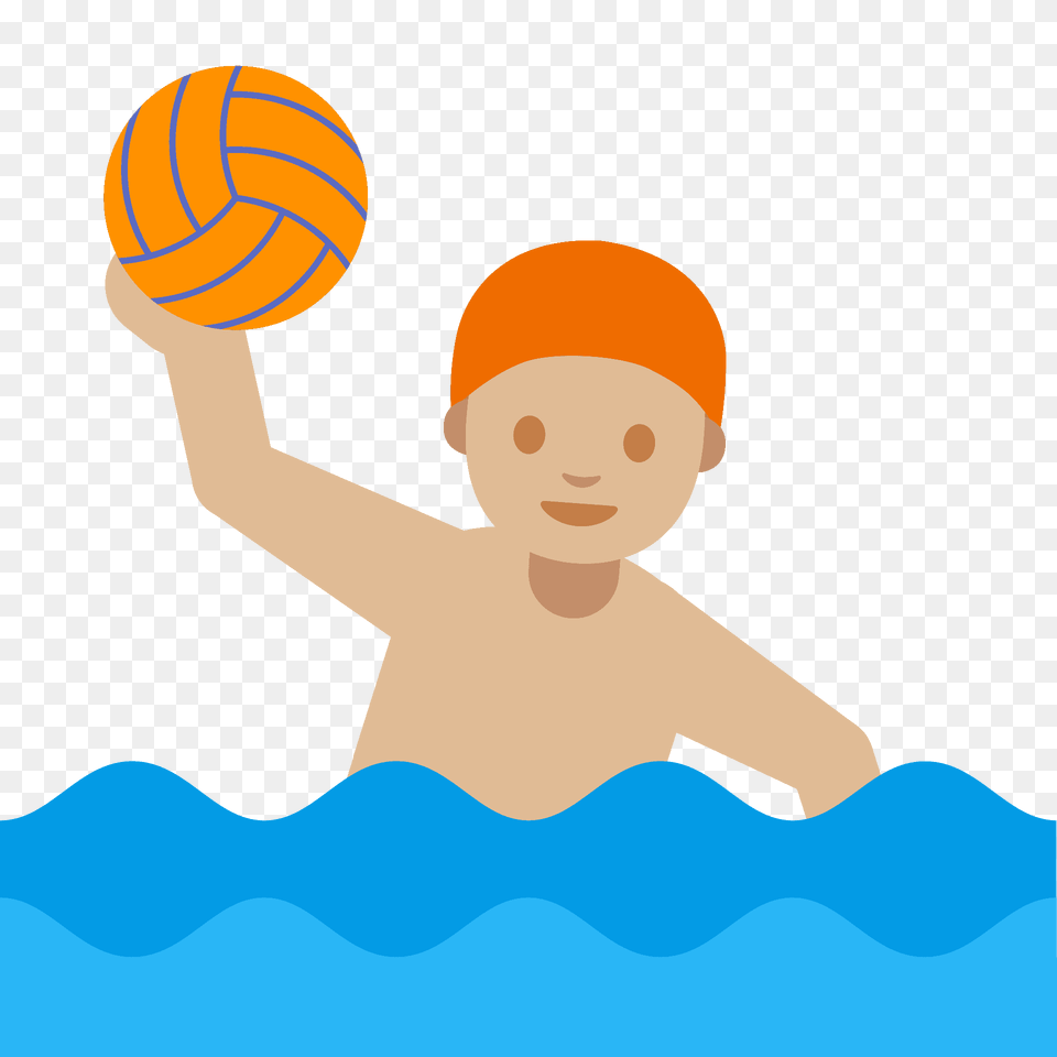 Man Playing Water Polo Emoji Clipart, Hat, Bathing Cap, Cap, Clothing Png Image