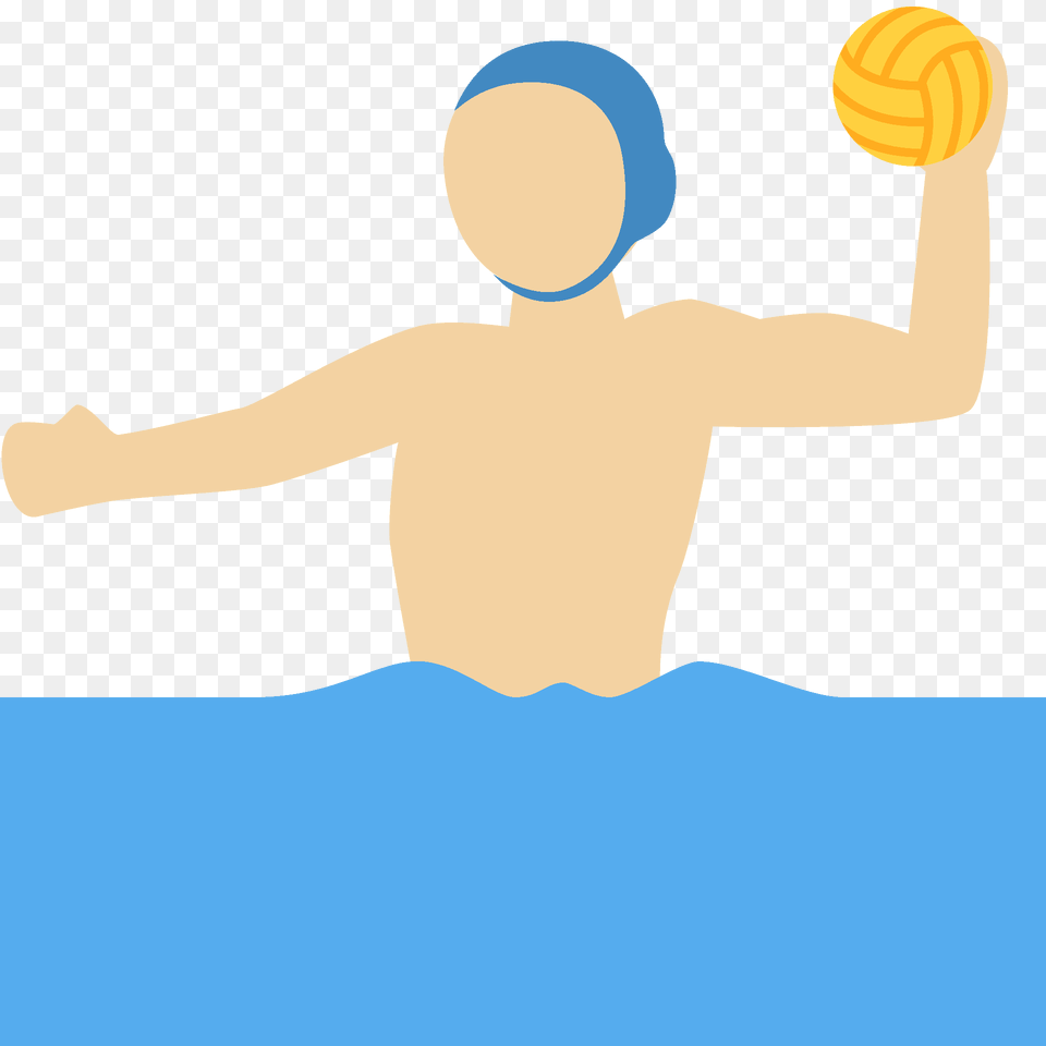 Man Playing Water Polo Emoji Clipart, Bathing Cap, Cap, Clothing, Hat Free Png Download