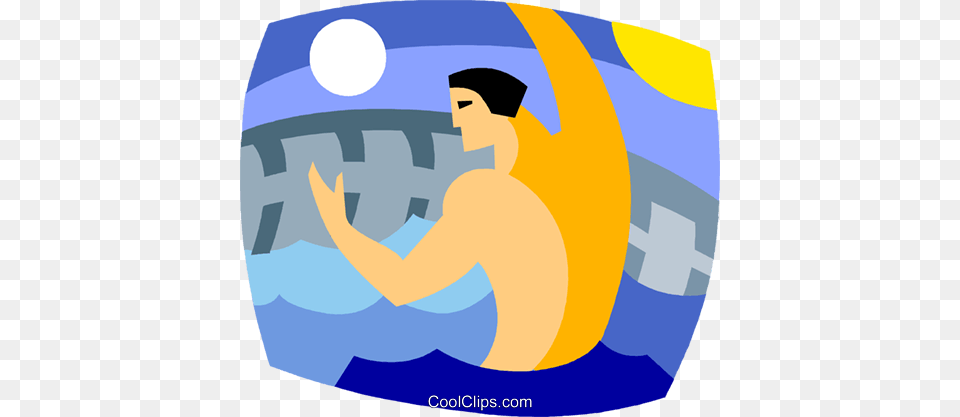 Man Playing Water Polo Royalty Vector Clip Art Illustration, Water Sports, Swimming, Sport, Person Free Png Download