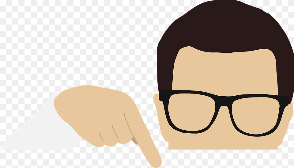 Man Pointing Blank Banner Sign Poster White, Accessories, Body Part, Finger, Glasses Free Png Download