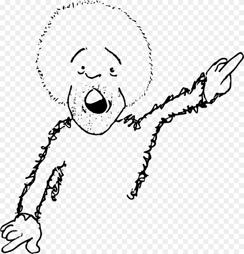 Man Pointing Clip Arts Cartoon, Gray Free Transparent Png