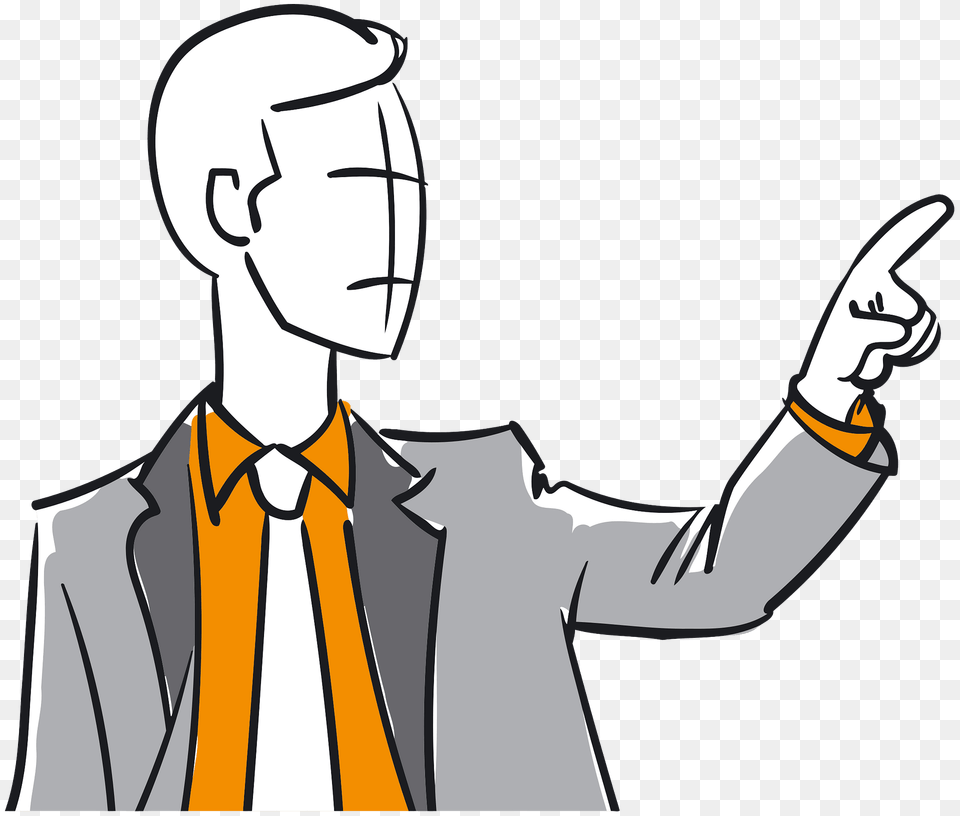 Man Pointing Clipart, Accessories, Tie, Formal Wear, Clothing Png Image