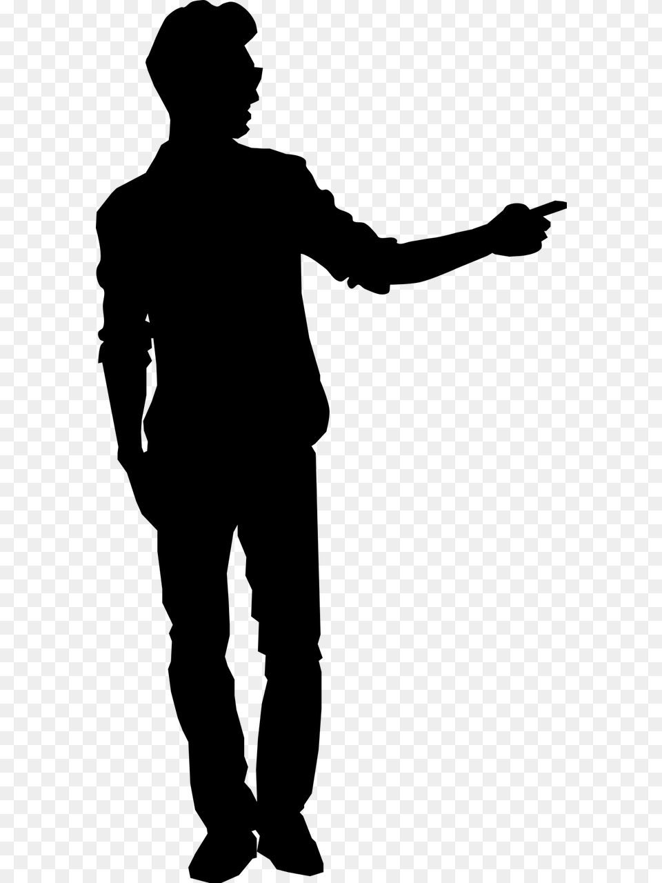 Man Pointing Man Pointing Silhouette, Gray Png Image