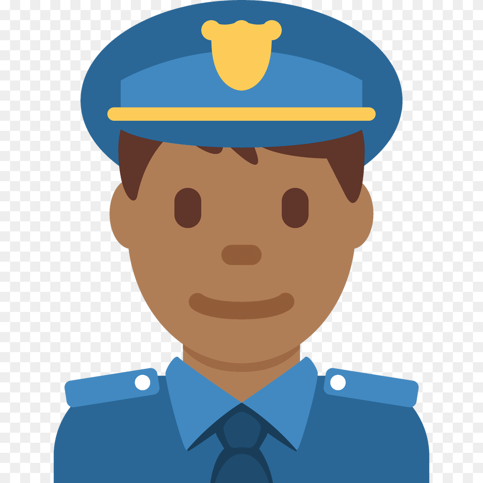 Man Police Officer Emoji Clipart, Captain, Person, Face, Head Png Image