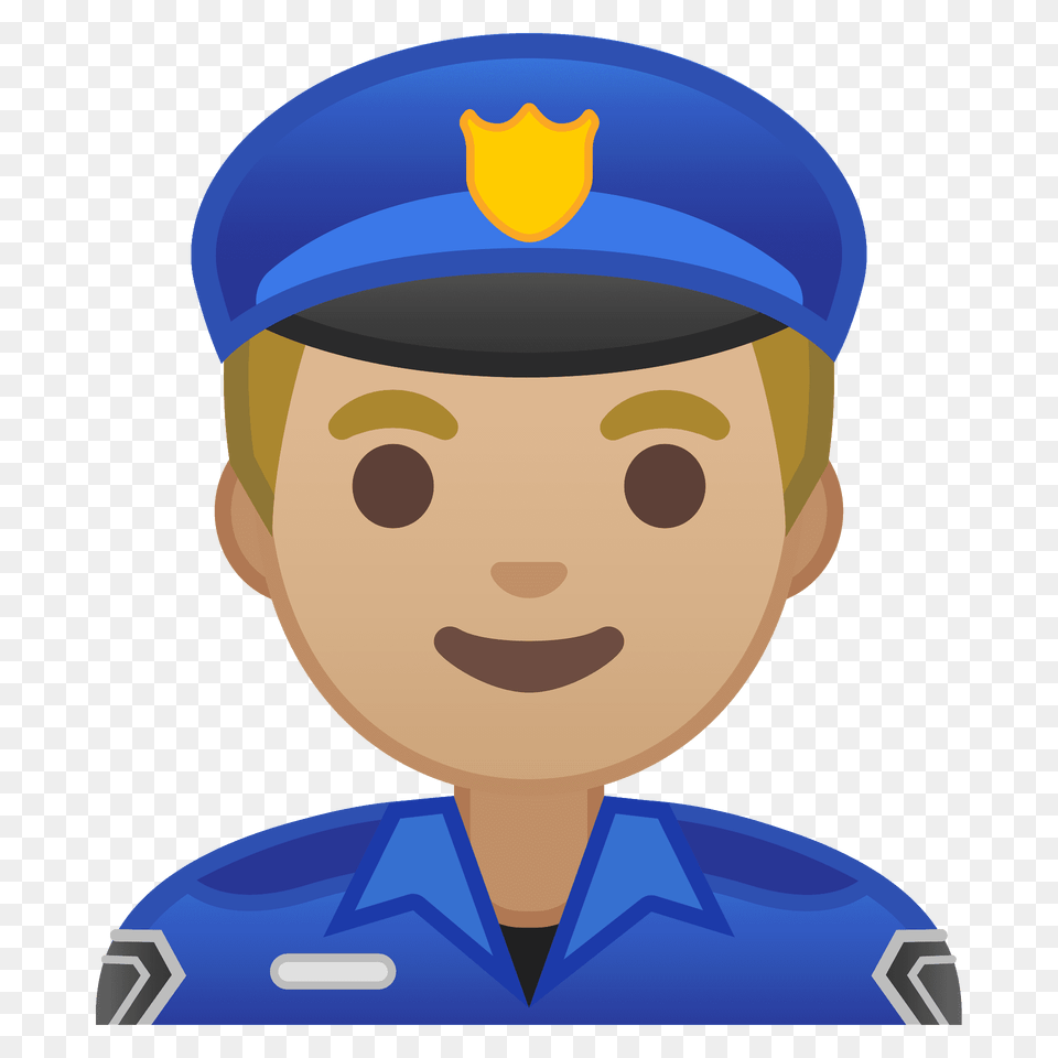 Man Police Officer Emoji Clipart, Cap, Clothing, Hat, Person Free Png Download
