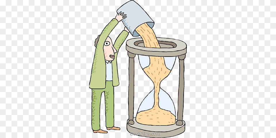 Man Pouring Sand Into An Hourglass Royalty Vector Pouring Sand Into Hourglass, Person, Face, Head, Smoke Pipe Free Transparent Png