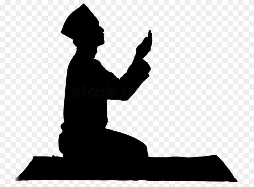 Man Praying Muslim Prayer Silhouette Ftestickers Freeto Islamic Prayer, Kneeling, Person Free Transparent Png