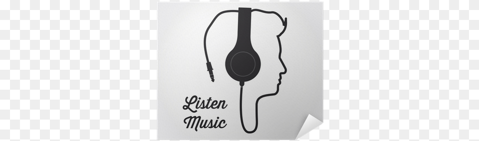 Man Profile Silhouette With Headphone Music Vector Headphone Side Vector, Electronics, Headphones Free Png Download