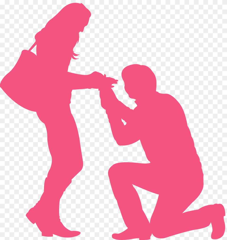 Man Proposing To Woman Silhouette, Photography, Person, Adult, Male Free Png Download