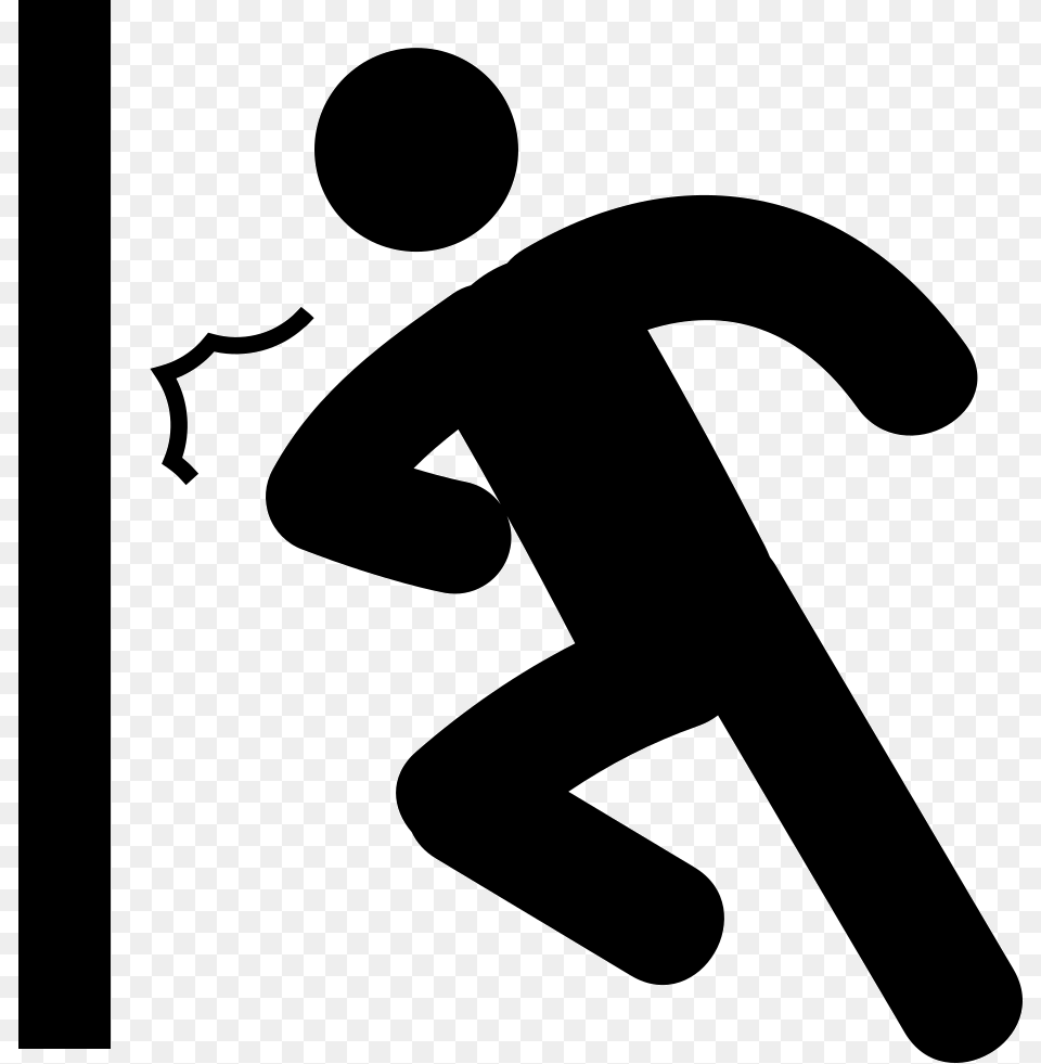 Man Pushing A Door With His Body Push People Icon, Stencil, Silhouette, Appliance, Blow Dryer Png Image