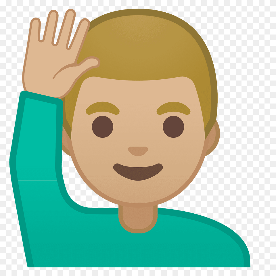 Man Raising Hand Emoji Clipart, Photography, Face, Head, Person Free Png Download