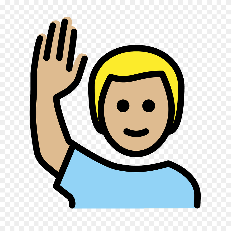 Man Raising Hand Emoji Clipart, People, Person, Helmet, Face Free Png