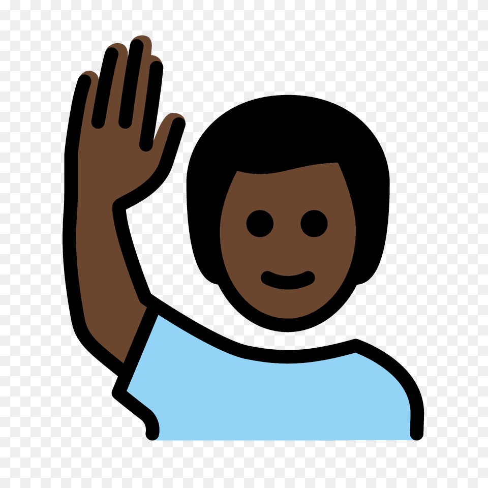 Man Raising Hand Emoji Clipart, Face, Head, Person Free Png