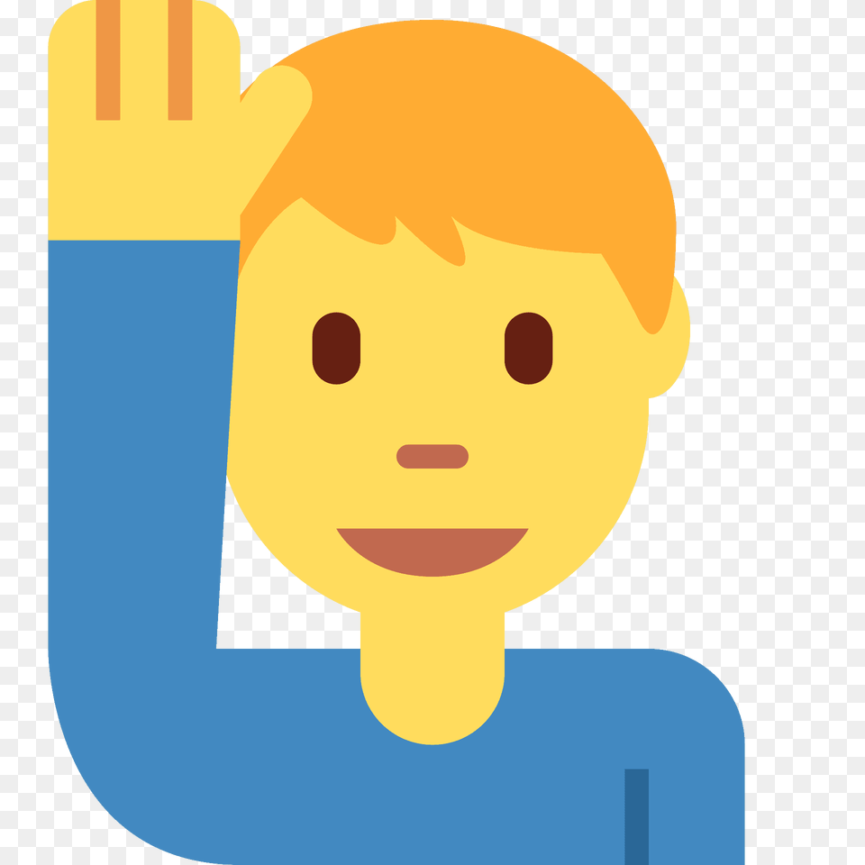 Man Raising Hand Emoji Clipart, Photography, Person, Face, Head Free Png