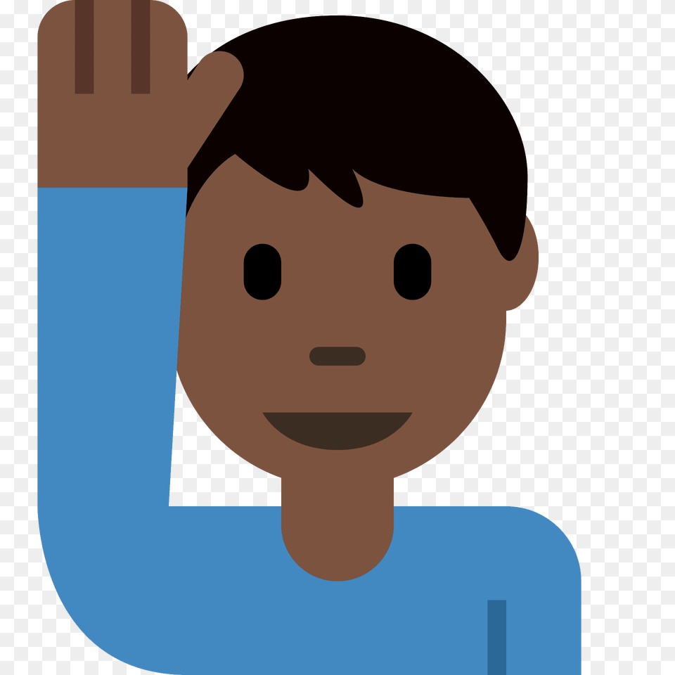 Man Raising Hand Emoji Clipart, Person, Face, Head Free Png Download