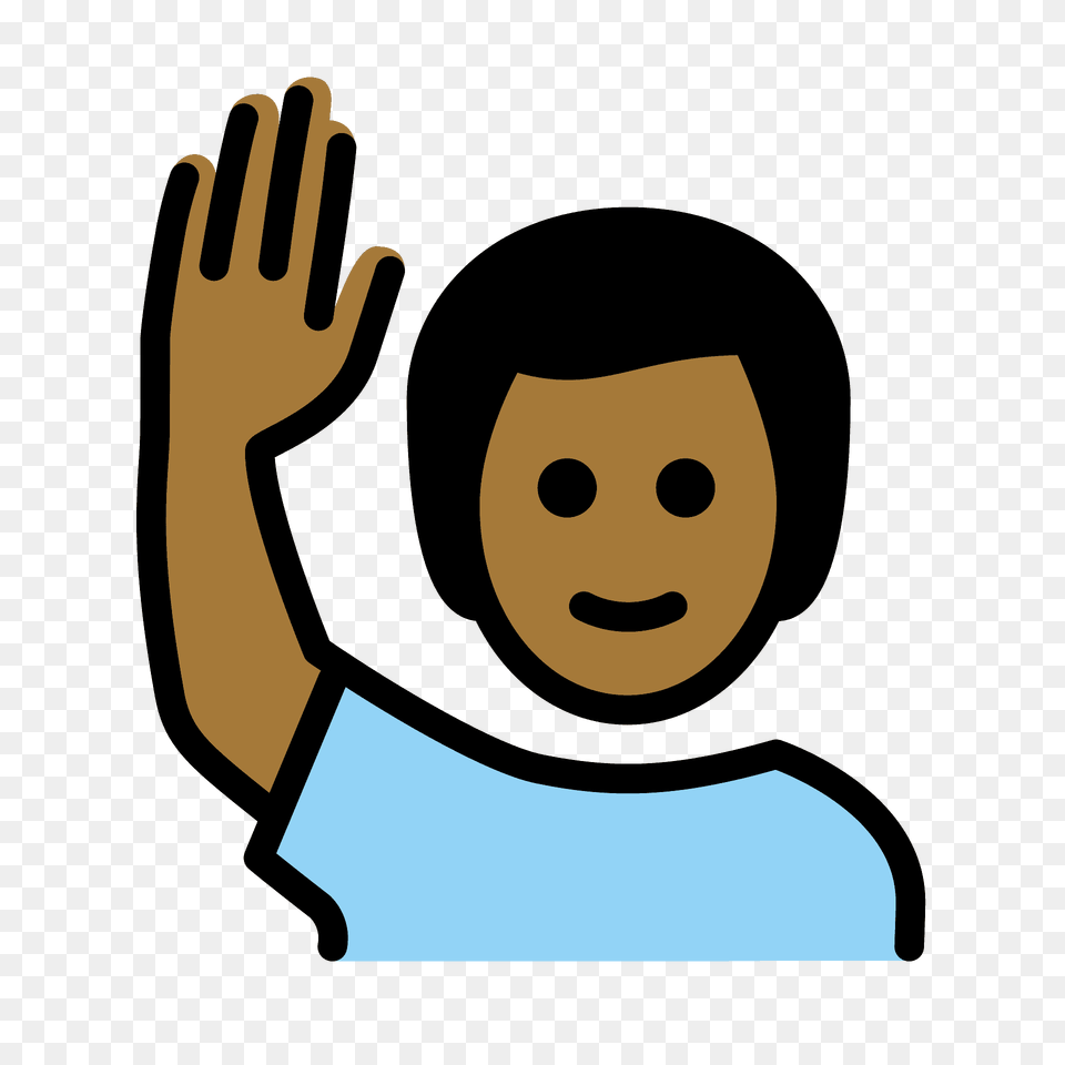 Man Raising Hand Emoji Clipart, Face, Head, Person, People Free Transparent Png