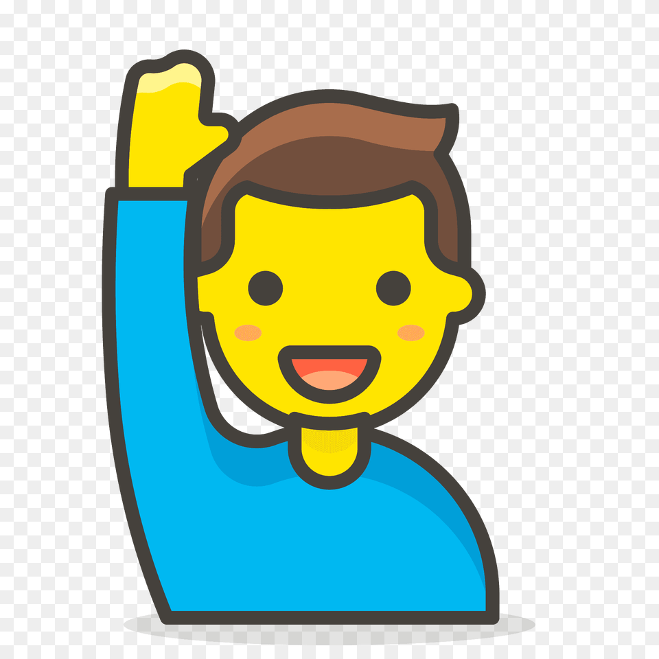 Man Raising Hand Emoji Clipart, Cleaning, Person, Face, Head Free Transparent Png