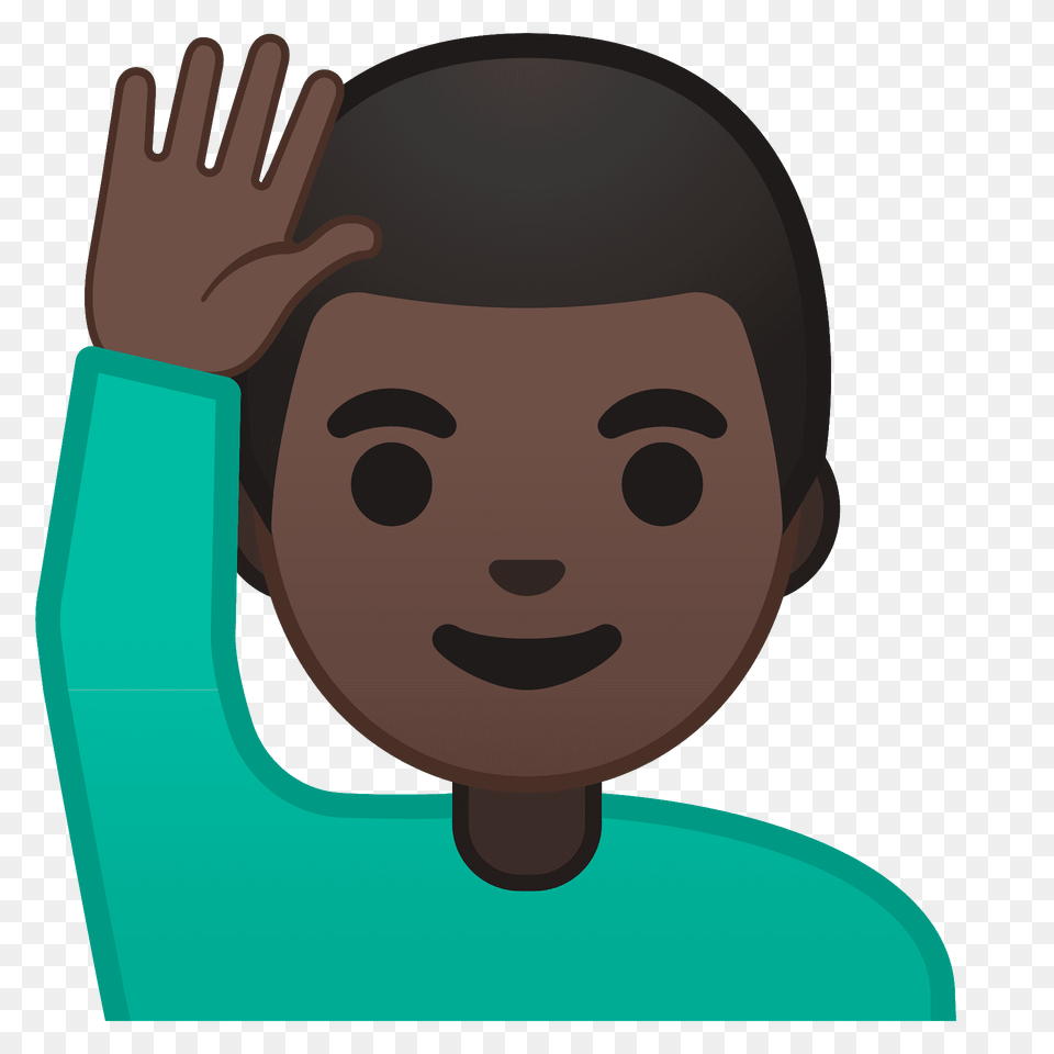 Man Raising Hand Emoji Clipart, Face, Head, Person, Photography Png