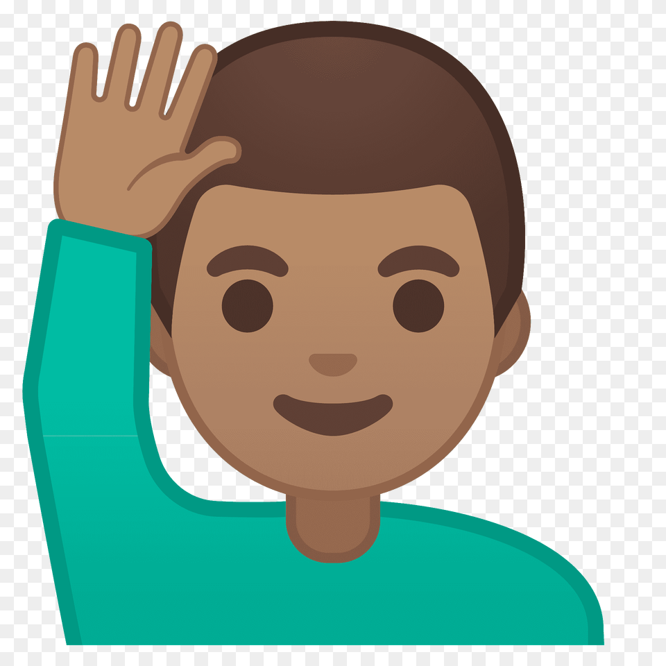 Man Raising Hand Emoji Clipart, Face, Portrait, Photography, Person Free Png