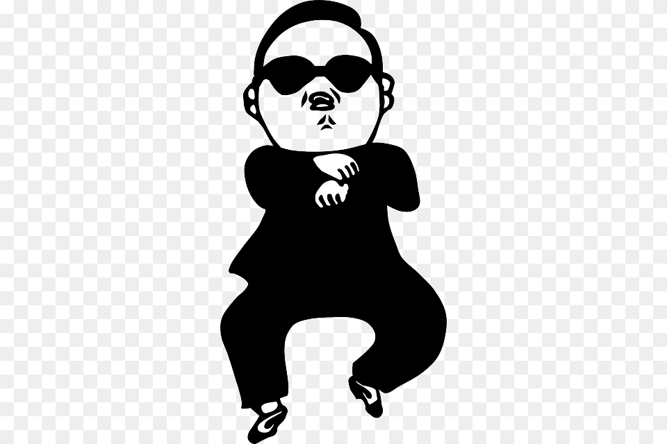 Man Rapper Gangster Figure Dance Gangman Dancing Psy Gangnam Style Logo, Accessories, Silhouette, Stencil, Sunglasses Free Transparent Png