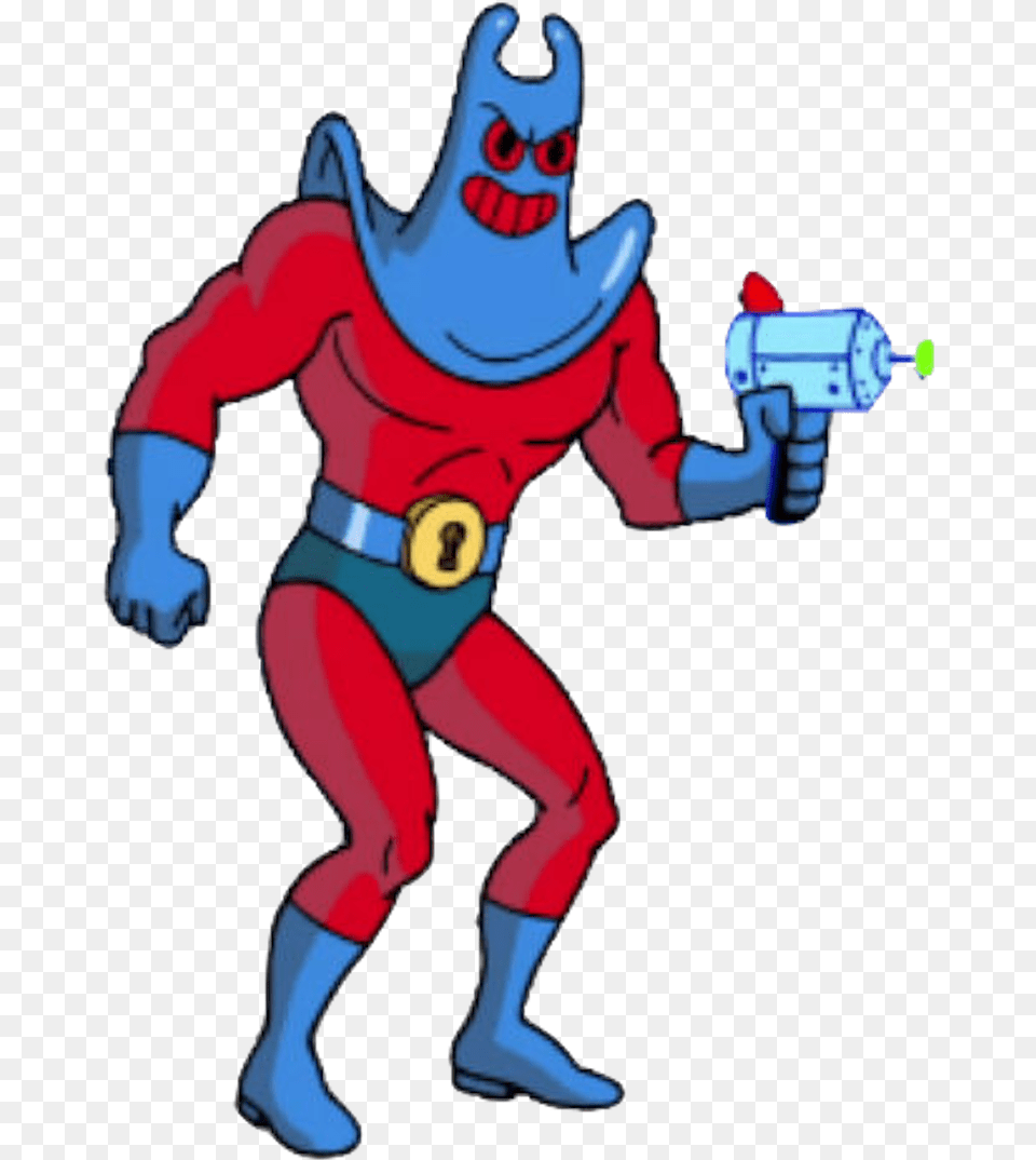 Man Ray Is The Second Major Archenemy Of Mermaid Man Man Ray Spongebob, Baby, Person, Book, Comics Free Transparent Png