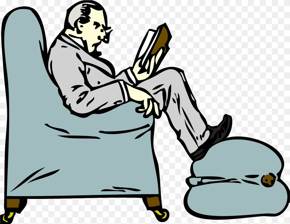 Man Reading A Book Clipart Old Man Reading Book Clipart, Adult, Male, Person, Face Free Png