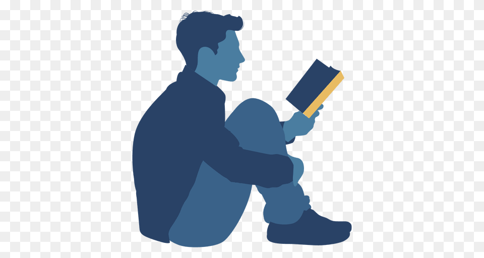 Man Reading Book Floor Silhouette, Person, Adult, Male, Face Free Transparent Png