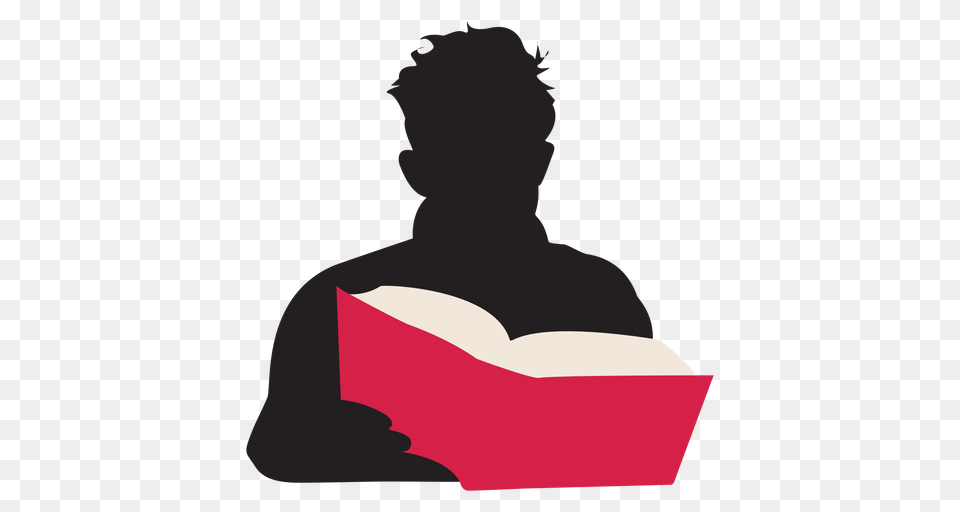 Man Reading Book Silhouette People Reading, Person, Publication, Head Png