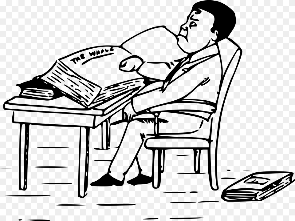 Man Reading Books Clip Arts Man Reading Book Clipart Black And White, Gray Free Png Download