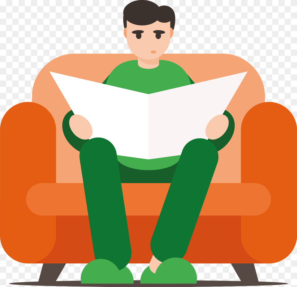 Man Reading Newspapers Clipart, Person, Sitting, Face, Head Free Transparent Png