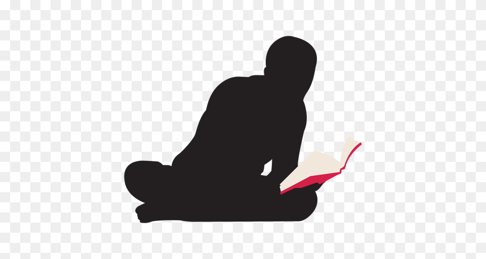 Man Reading On Floor Silhouette, Person, Baby Free Png