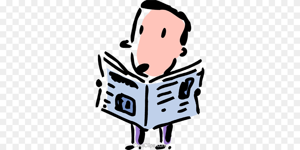 Man Reading The Newspaper Royalty Vector Clip Art, Person, Baby, Face, Head Png