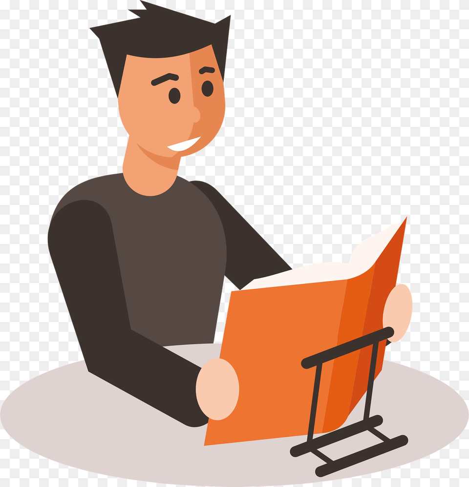 Man Reads Book Clipart, People, Person, Reading, Face Free Transparent Png