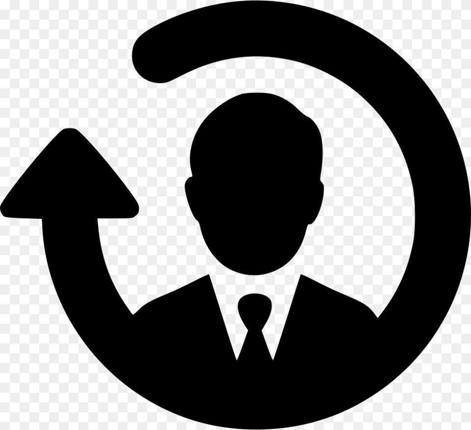 Man Reload Refresh Start Icon Black And White Productivity, Stencil, Disk, Symbol, Head Free Png Download