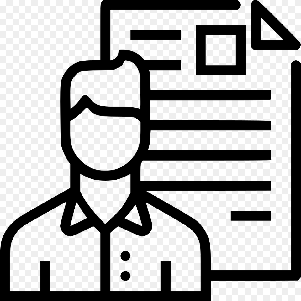 Man Resume Document Employee Shortlisted Portfolio Avatar, Stencil, Text Free Transparent Png