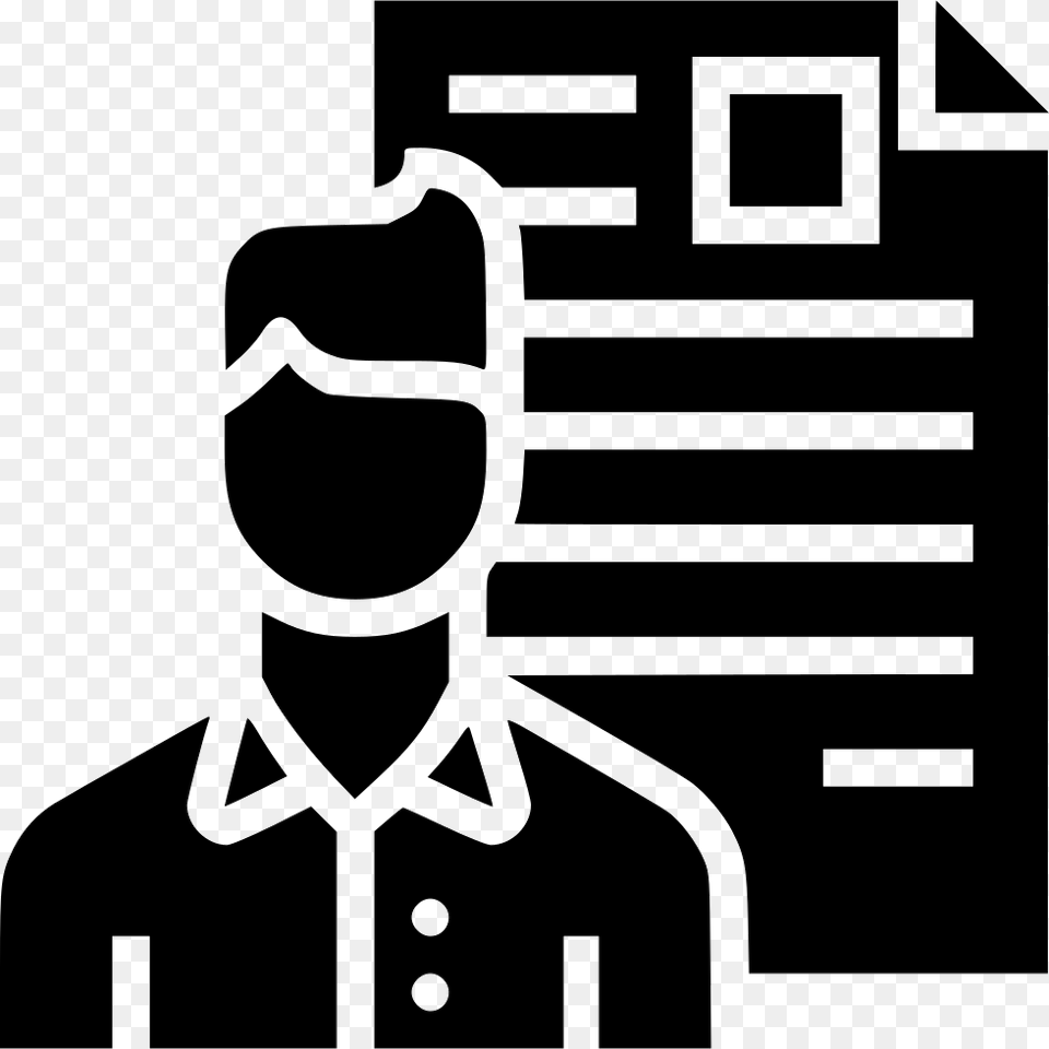 Man Resume Document Employee Shortlisted Portfolio Visitor In Website Clipart, Stencil, Clothing, Hat Free Transparent Png