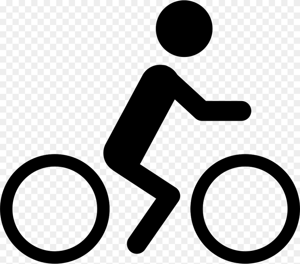 Man Riding A Bicycle Person Riding Bike Icon, Sign, Symbol Free Png Download