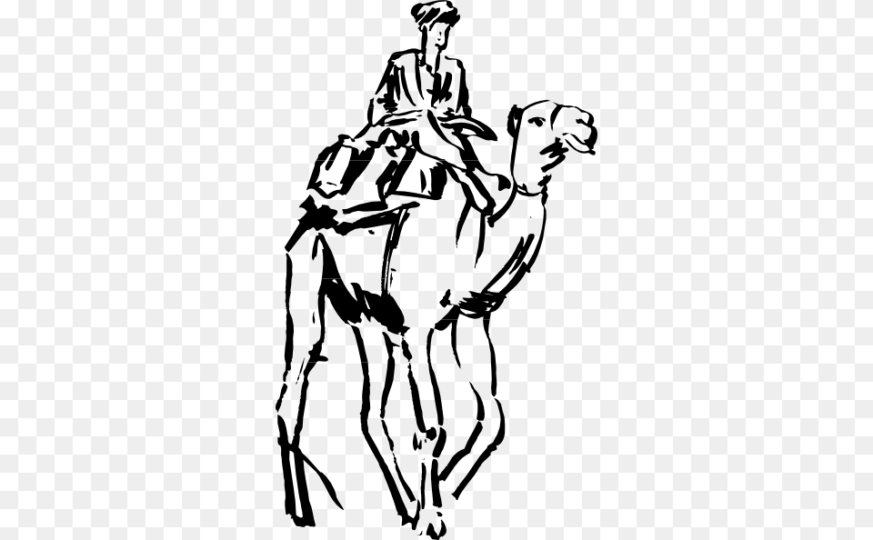Man Riding A Camel Clip Art, Animal, Mammal, Adult, Male Png Image