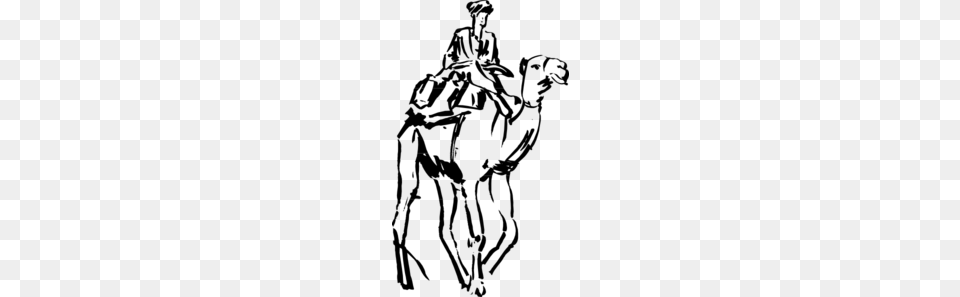 Man Riding A Camel Clip Art, Helmet, Lighting, Silhouette, Stencil Free Png Download