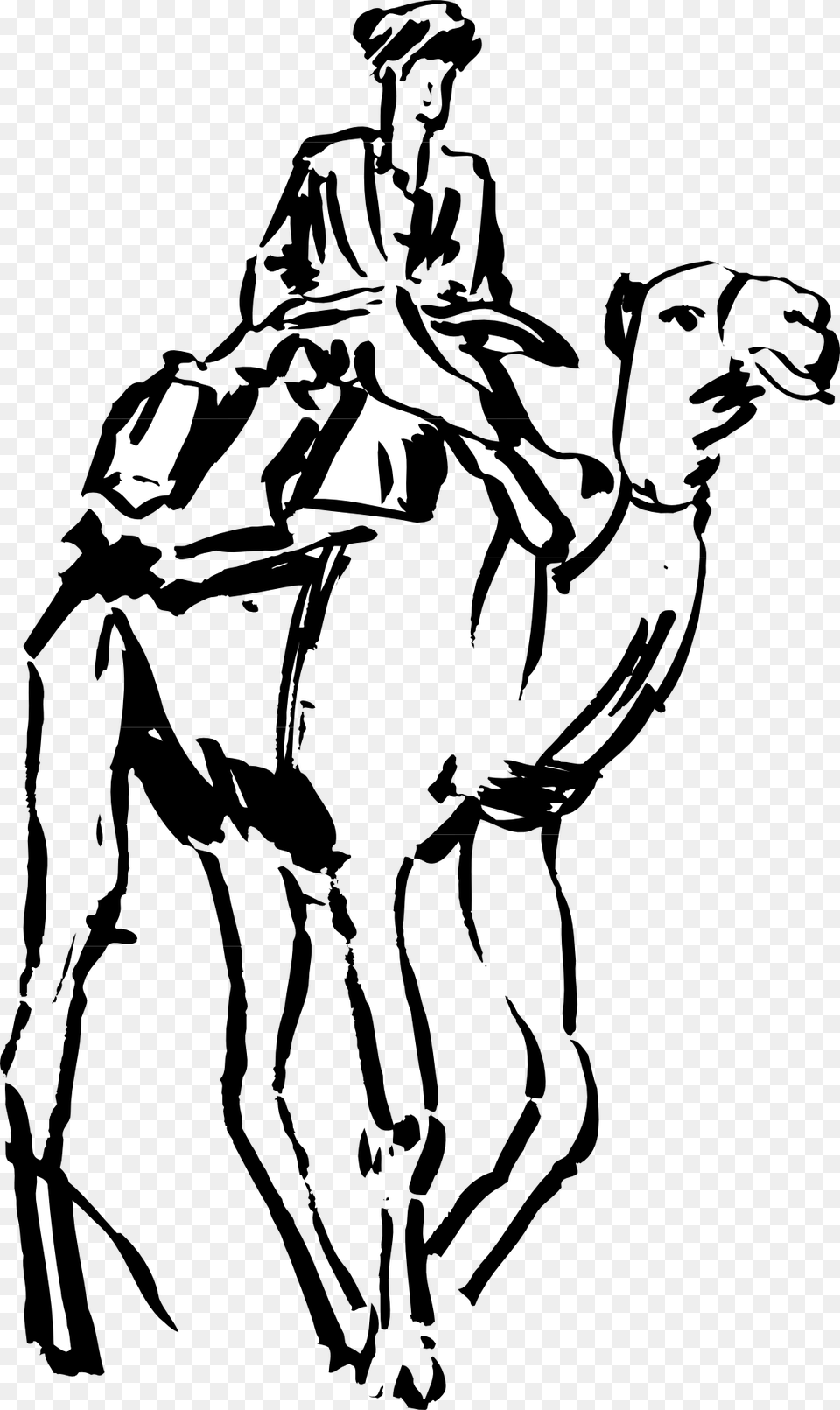 Man Riding A Camel Coloring, Animal, Mammal, Person, Face Png Image