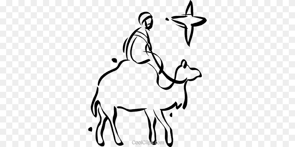 Man Riding A Camel Royalty Free Vector Clip Art Illustration, Animal, Mammal, Baby, Person Png