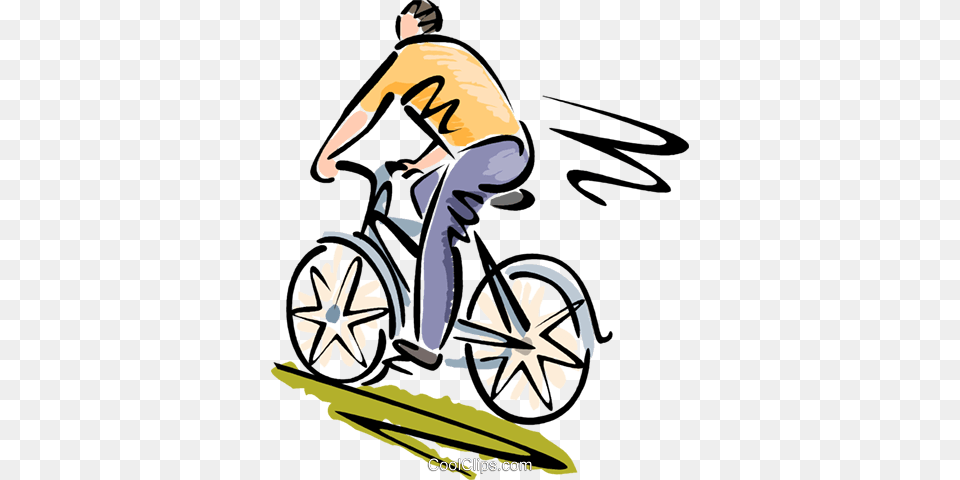 Man Riding His Bicycle Royalty Free Vector Clip Art Illustration, Wheel, Machine, Spoke, Person Png