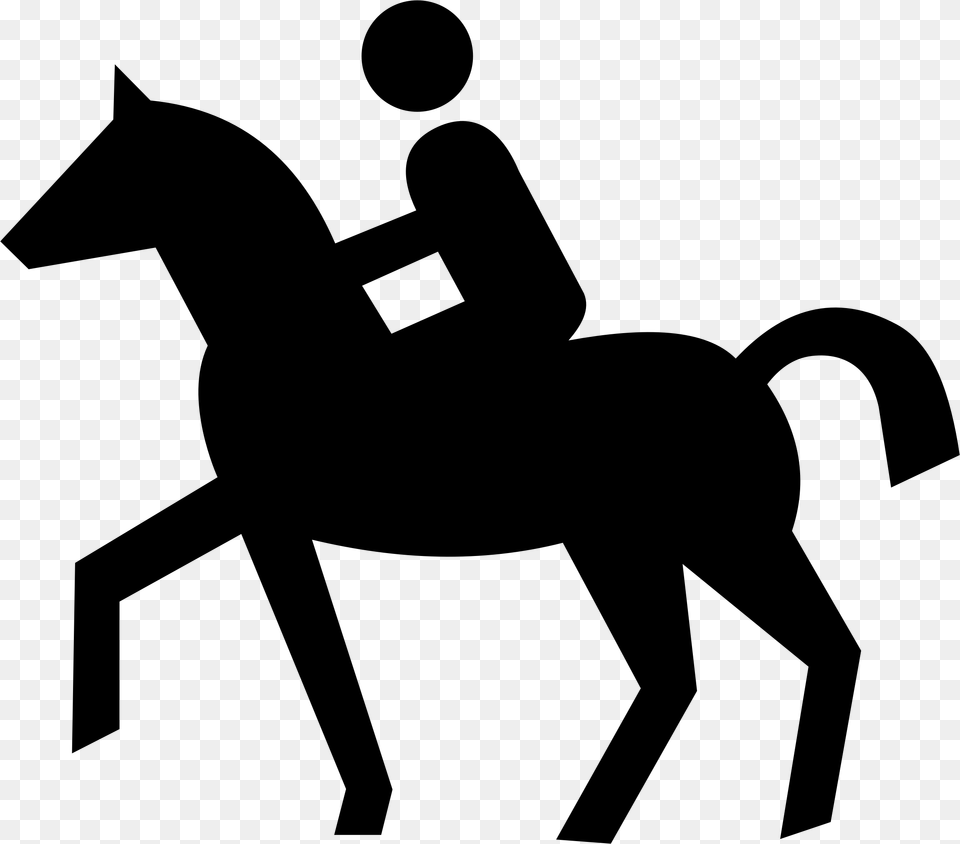 Man Riding Horse Icon Icons, Gray Png Image